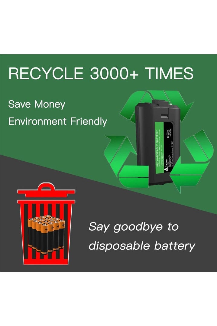 L&E Controller Battery Packs for Xbox 4 x 1300mAh, Compatible with Xbox Series X/Xbox Series S/Xbox One/Xbox One S/X/Elite Controller, Rechargeable Battery kit with 4-Slot Station & Type-C Cable - Image 4