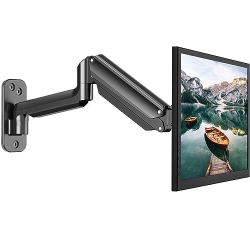 HUANUO Single Monitor Wall Mount for 13 to 32 Inch Computer Screen, Monitor Wall Mount Arm Holds up to 17.6lbs, Height Adjustable Full Motion Wall Monitor Mount-VESA Mount 75x75,100x100 - Image 1