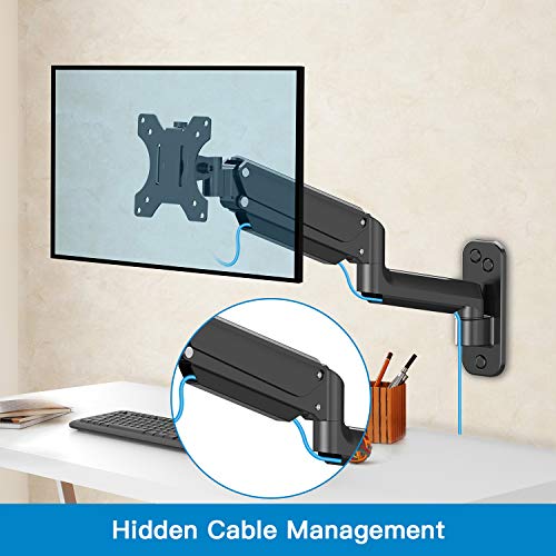 HUANUO Single Monitor Wall Mount for 13 to 32 Inch Computer Screen, Monitor Wall Mount Arm Holds up to 17.6lbs, Height Adjustable Full Motion Wall Monitor Mount-VESA Mount 75x75,100x100 - Image 5