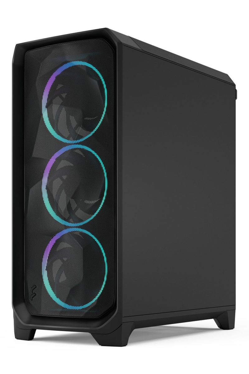 Fractal Design Meshify 3 Black RGB TG Light Tint Mid-Tower ATX Case, Tempered Glass Side Panel, 3x 140mm RGB Fans Included, 2x 3.5" & 4x 2.5" Drives, USB Type-C + 2x USB 2.0, High Airflow Mesh Front Panel, Black | FD-C-MES3A-06 - Image 3