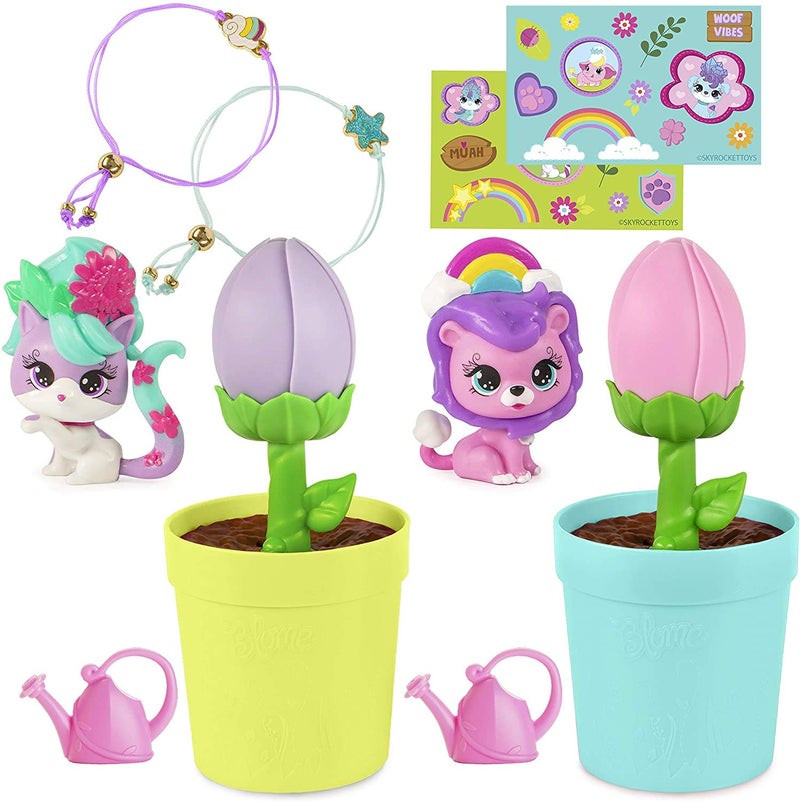 Blume Petal Pets 2-Pack, UNbox A Surprise Collectible Pet & Charm Bracelet! (Series 1) - Image 2