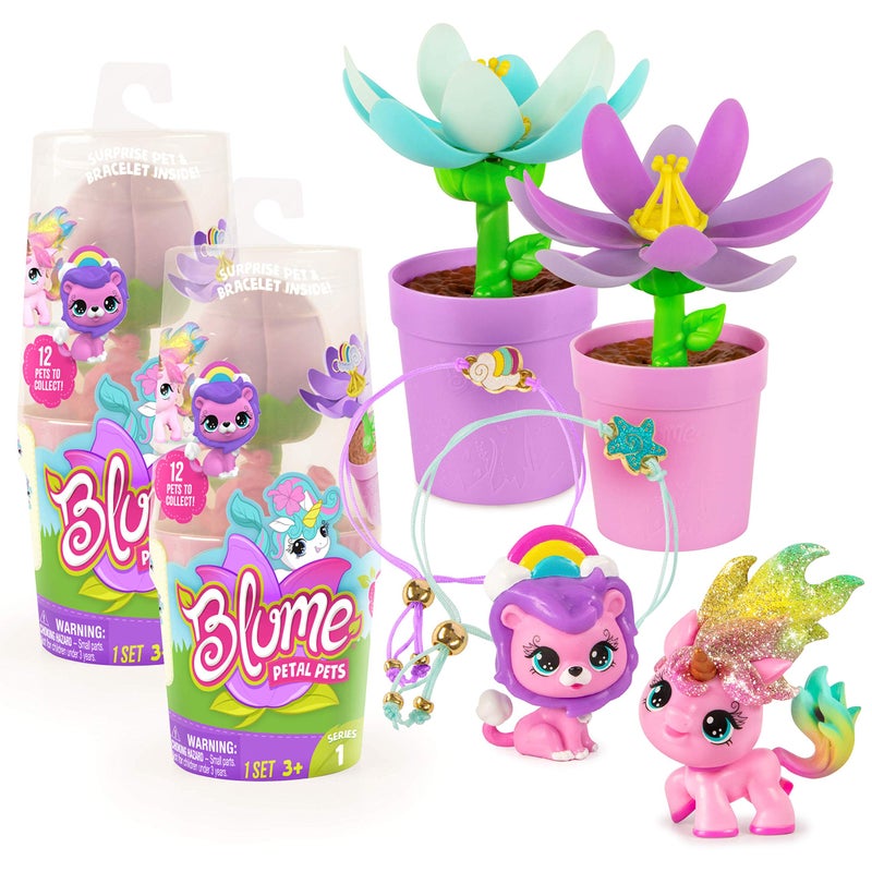 Blume Petal Pets 2-Pack, UNbox A Surprise Collectible Pet & Charm Bracelet! (Series 1) - Image 1