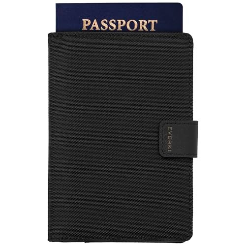 EVERKI RFID Passport Wallet - RFID Passport Holder for Travel, Slim RFID Blocking Pass Port Case Cover & Protector, Cute Pass Port Holder for Men & Women, Travel Essentials Gift for Travelers, Black - Image 1
