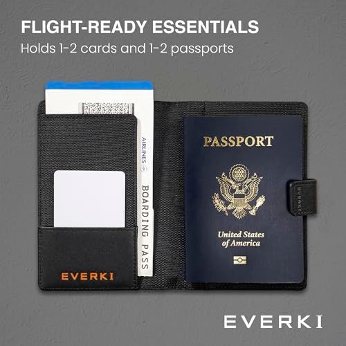 EVERKI RFID Passport Wallet - RFID Passport Holder for Travel, Slim RFID Blocking Pass Port Case Cover & Protector, Cute Pass Port Holder for Men & Women, Travel Essentials Gift for Travelers, Black - Image 3