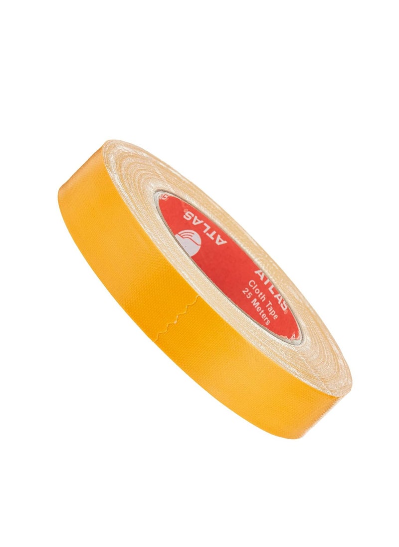 ATLAS 25-Meter Length Cloth Tape 1 Inch Wide Yellow Colour  - Image 1
