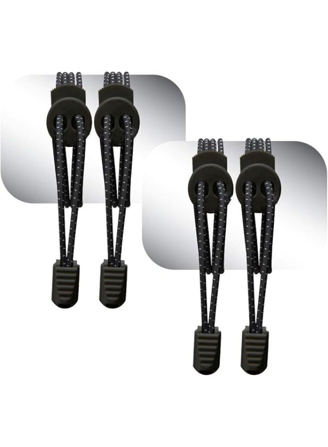 Lock Laces Elastic No Tie Shoe Laces (Pack of 2) One Size Fits All, for Kids and Adults, Elastic No Tie Shoe Laces - Image 1