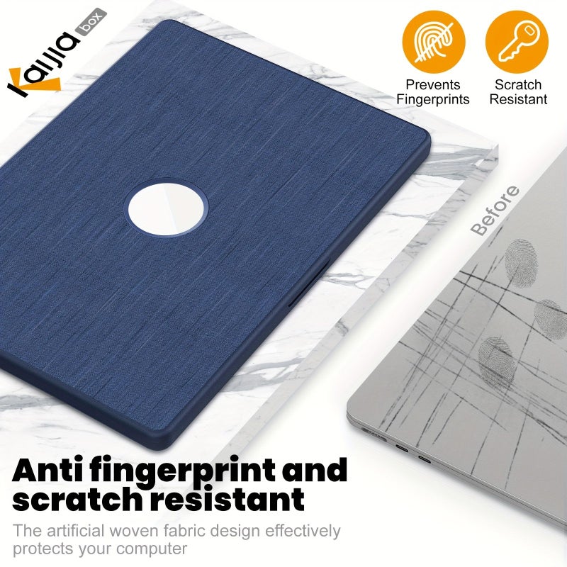 Grey MacBook Pro 16 2021 2023 Hard PC Case With Fabric Cover Stand Shockproof - Image 4