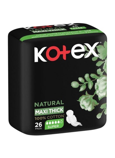 Natural Maxi Thick Super With Wings Sanitary Pads