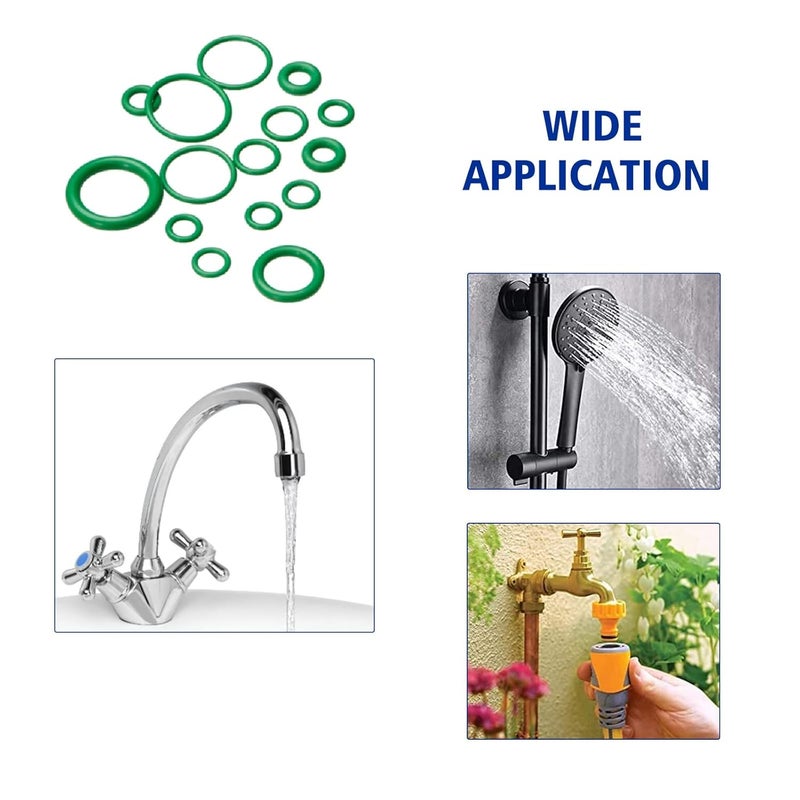 BUSY-CORNER 495 Pieces SAE Metric O Ring Kit with O-Ring Pick & Installation Tools Rubber Washer Orings for A/C Professional Plumbing Automotive(Green Green) - Image 4