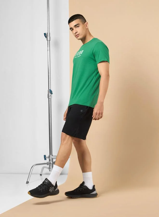 Cult Men Green Graphic Print Short Sleeve T-Shirt