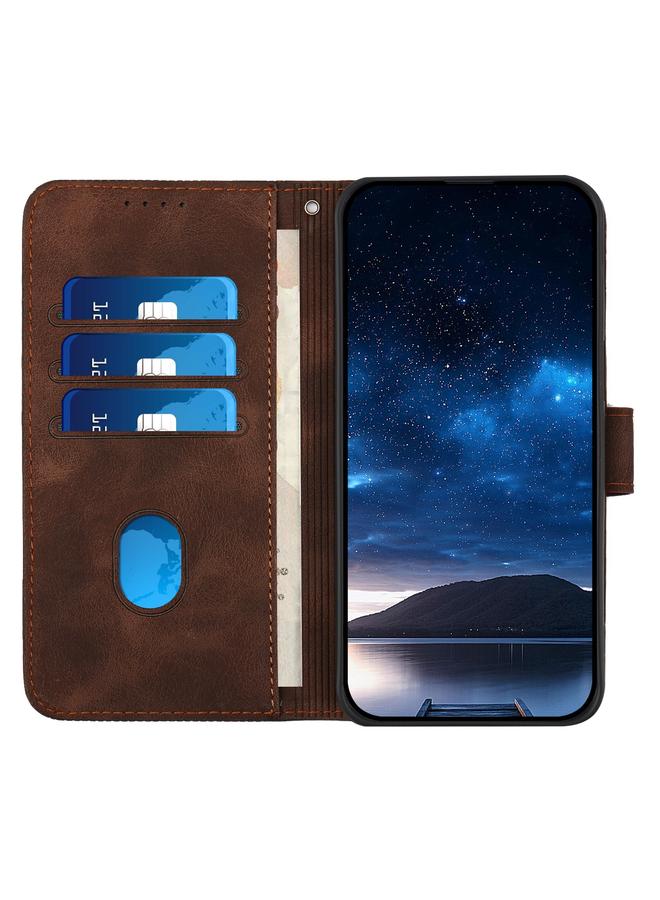 اس-توب جراب هاتف iPhone 12 mini YX0080 من الجلد المنقوش بنمط شبكة الفراشة مع حبل تعليق - Image 4