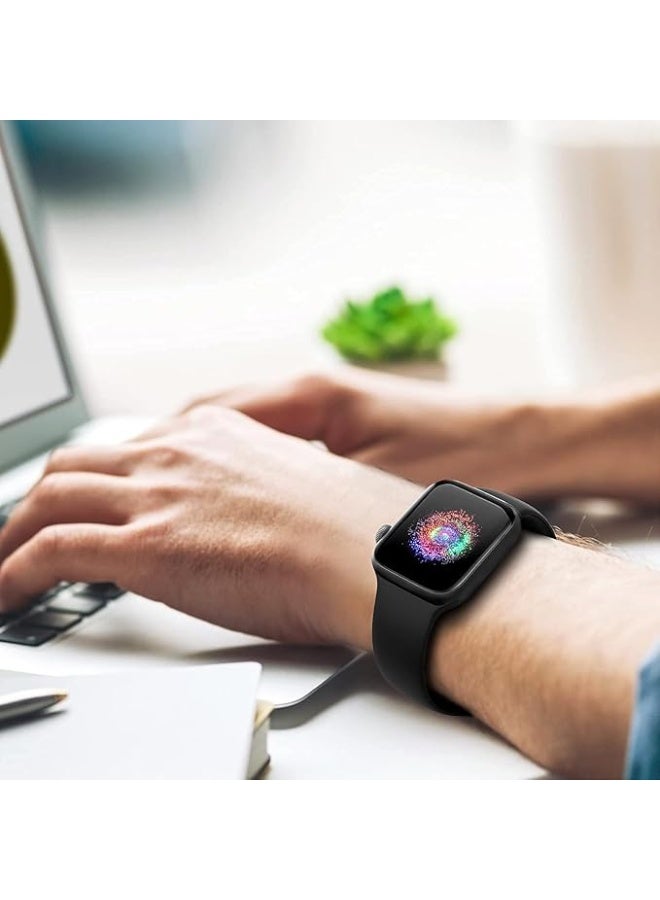 ملائكي  حزام رياضي من السيليكون متوافق مع أحزمة ساعة أبل 44 مم و 45 مم و 46 مم و 49 مم للرجال والنساء، سوار مريح ومقاوم للماء كبديل للحزام الرياضي لسلاسل ساعات أبل 11 و 10 و 9 و 8 و 7 و 6 و 5 و 4 و 3 و 2 و 1 و SE و SE3 و Ultra و Ultra2 و Ultra3 - Image 2