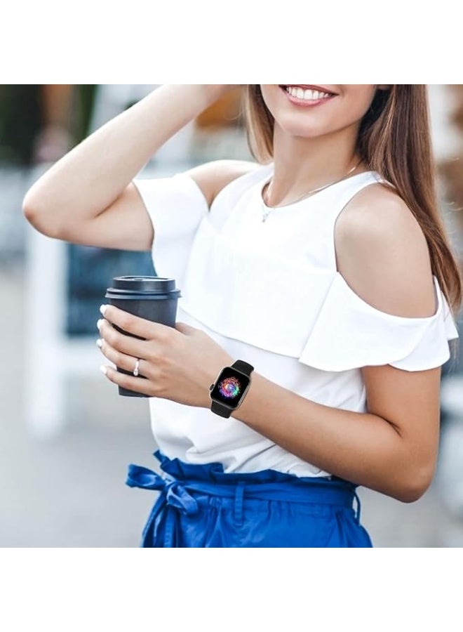 ملائكي  حزام رياضي من السيليكون متوافق مع أحزمة ساعة أبل 44 مم و 45 مم و 46 مم و 49 مم للرجال والنساء، سوار مريح ومقاوم للماء كبديل للحزام الرياضي لسلاسل ساعات أبل 11 و 10 و 9 و 8 و 7 و 6 و 5 و 4 و 3 و 2 و 1 و SE و SE3 و Ultra و Ultra2 و Ultra3 - Image 3