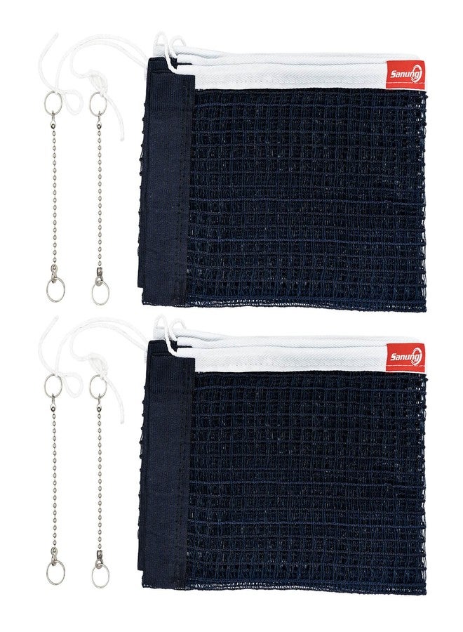 Sanung C-X1 Table Tennis Net Set, 2 Pieces Ping Pong Mesh Net with Chain for Indoor and Outdoor Training Competition Use, Easy to Set Up, Navy Blue - Image 1