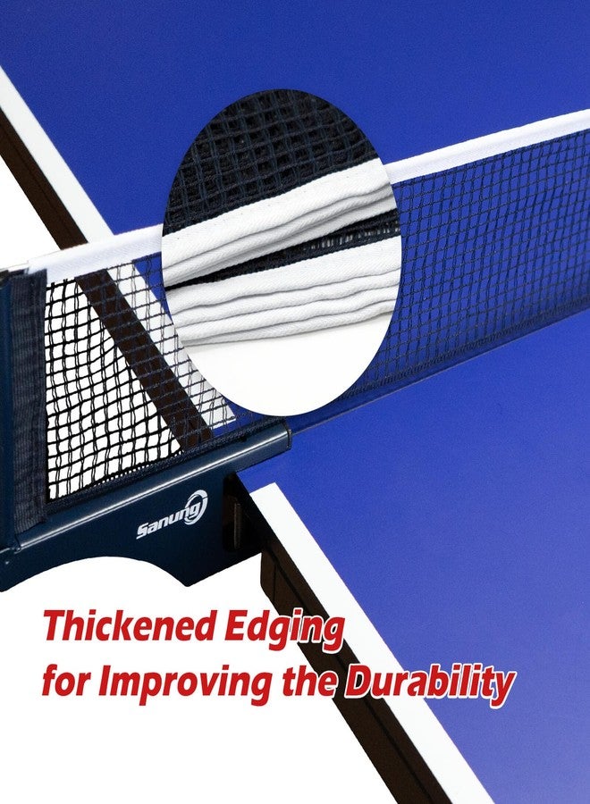 Sanung C-X1 Table Tennis Net Set, 2 Pieces Ping Pong Mesh Net with Chain for Indoor and Outdoor Training Competition Use, Easy to Set Up, Navy Blue - Image 2