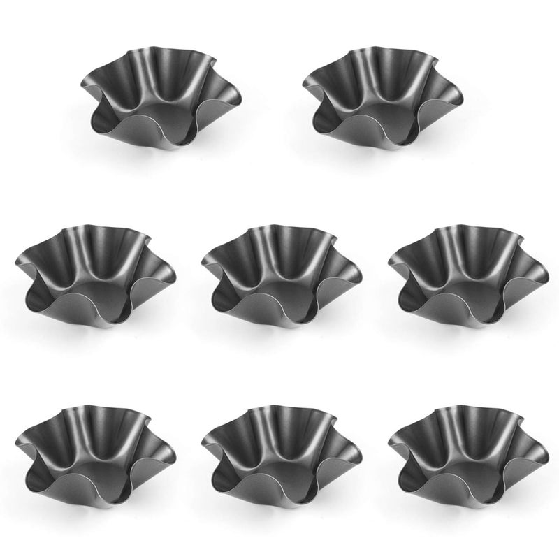 Tosnail Tosnail 8 Pack NonStick Taco Shell Maker Tortilla Pan Fluted Tart Mold Salad Shell Bowls 