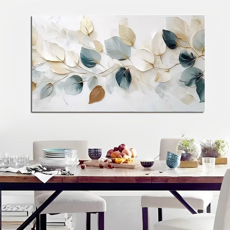 ALAYRA INTERNATIONAL ALAYRA Premium Canvas Digital Print wrapframed Wall Art 60x120 cm – Leaves Branching Elegant Design Vintage Rustic Nature Painting, Large Home Decor for Living Room, Bedroom, Office, Hallway - Image 4