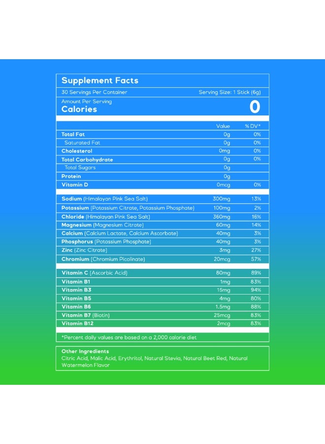 فيوول فيول مسحوق ترطيب إلكتروليت | إلكتروليتات + فيتامينات ومعادن | بدون سكر أو سعرات | يعزّز الطاقة | خالٍ من الغلوتين | ضروري للسفر | نكهة البطيخ | عبوة من قطعتين - Image 2