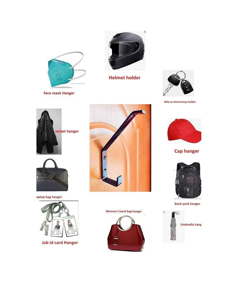 Generic Brahmaji Helmet Holder Newly launched Multipurpose Wall Mountable Hanger Hook Perfect for Helmets Coats Laptops Handbags Backpacks and Umbrellas Black Unique Premium Model 2024  - Image 3