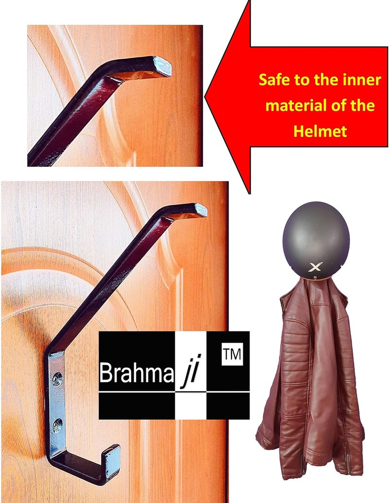Generic Brahmaji Helmet Holder Newly launched Multipurpose Wall Mountable Hanger Hook Perfect for Helmets Coats Laptops Handbags Backpacks and Umbrellas Black Unique Premium Model 2024  - Image 5