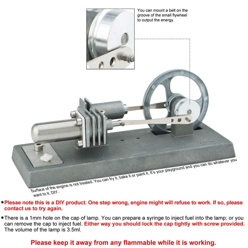DjuiinoStar Hot Air Stirling Engine Assembly Kit: Spend 30 Minutes to Build Your Own Stirling Engine - Image 3