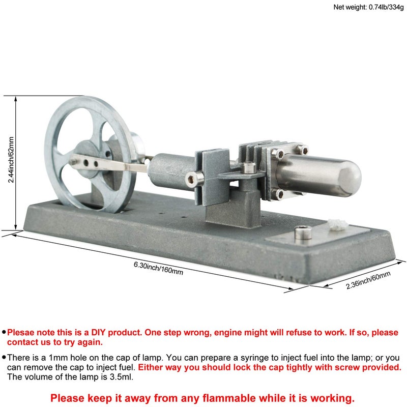 DjuiinoStar Hot Air Stirling Engine Assembly Kit: Spend 30 Minutes to Build Your Own Stirling Engine - Image 2
