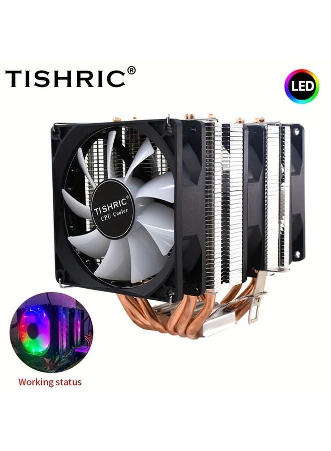 2 Fan RGB CPU Cooler For Intel LGA 2011 1366 1700 AMD 1156 With Heat Pipes High Performance Cooling - Image 2
