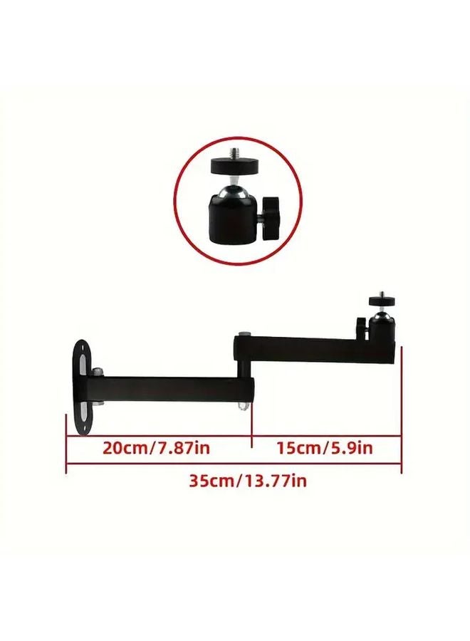 Wall Mounted Projector Bracket 360 Rotation 90 Tilt 4kg Capacity Black Arms 13 78inch - Image 3