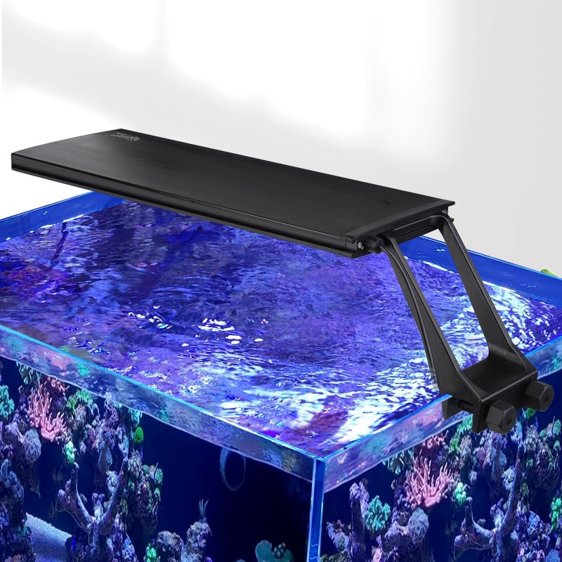 hygger Clip On 24/7 Saltwater Aquarium LED Light, 22W Sunrise-Daylight-Moonlight Mode and DIY Mode, Adjustable Timer Adjustable Brightness Fish Tank Light with 7 Colors for Coral Marine Tank - Image 1