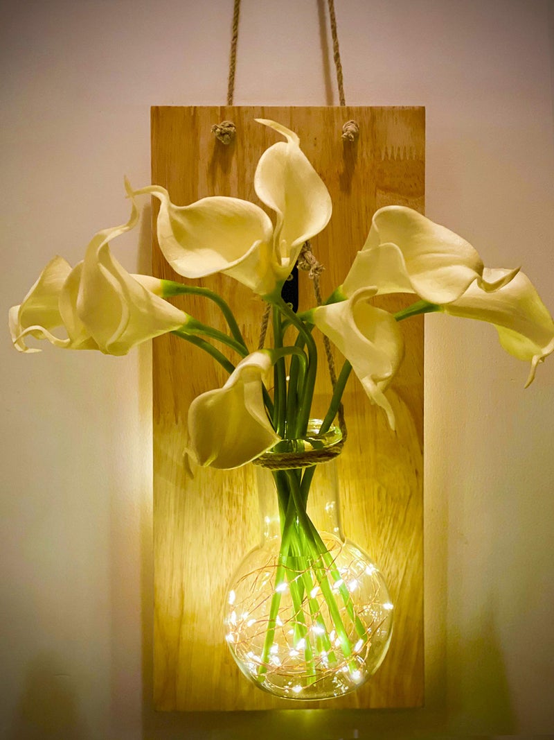 LABZIO Wall Hanging Flower Vase – Elegant Home, Office, Café & Farmhouse Decor for Diwali, Festive Floral Display, Diwali Pooja Room Decoration, Living Room & Diwali Celebration Decor - Image 1