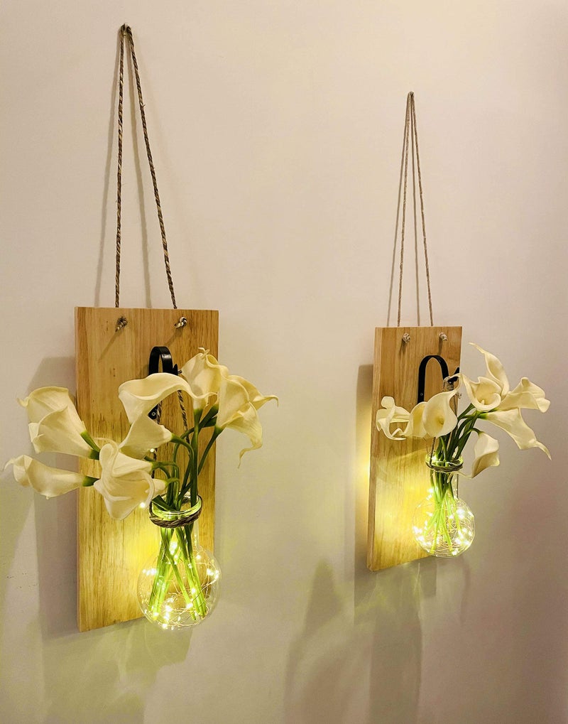 LABZIO Wall Hanging Flower Vase – Elegant Home, Office, Café & Farmhouse Decor for Diwali, Festive Floral Display, Diwali Pooja Room Decoration, Living Room & Diwali Celebration Decor - Image 4