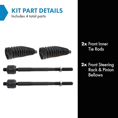 TRQ Front Steering Kit Steering Rack & Pinion Bellow Tie Rod Compatible with 2012-2017 Buick Verano 2011-2015 Chevrolet Cruze 2016 Cruze Limited Volt - Image 2