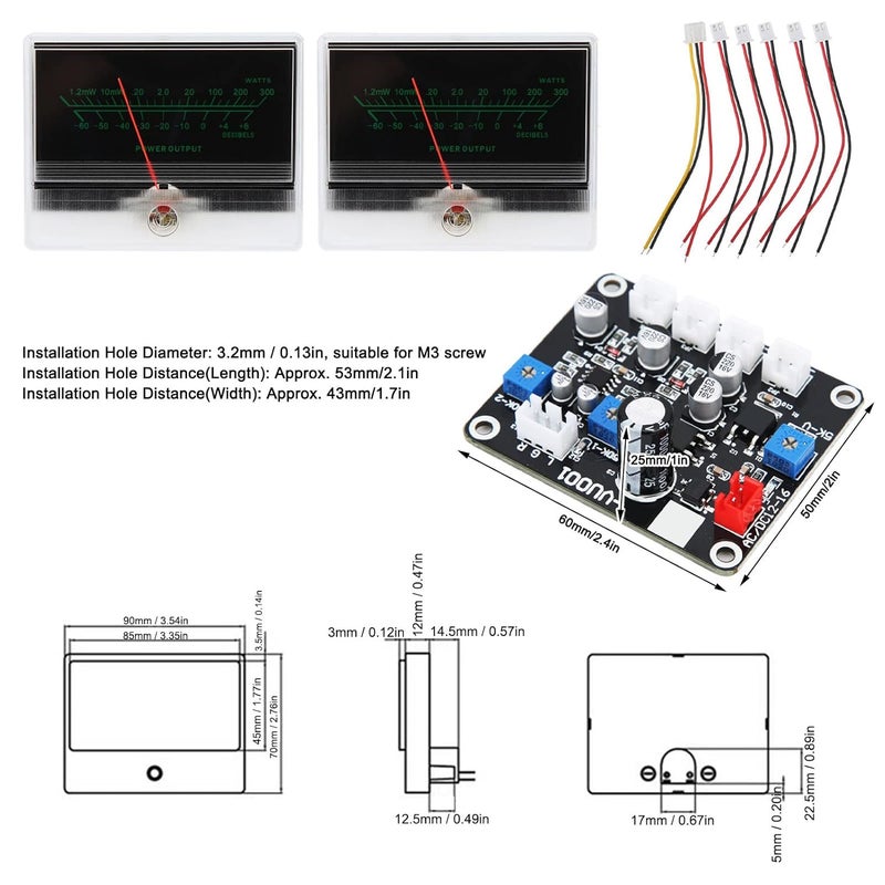 2Pcs TS DBP90B VU Meter Kit with ABS Case Backlight Driver Board for DIY Car Home Audio - Image 3