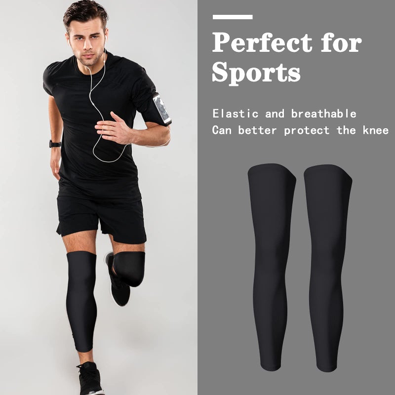 Skylety Compression Leg Sleeve Full Length Leg Sleeves Sports Cycling for Men Women, Running, Basketball(M,Black) - Image 3