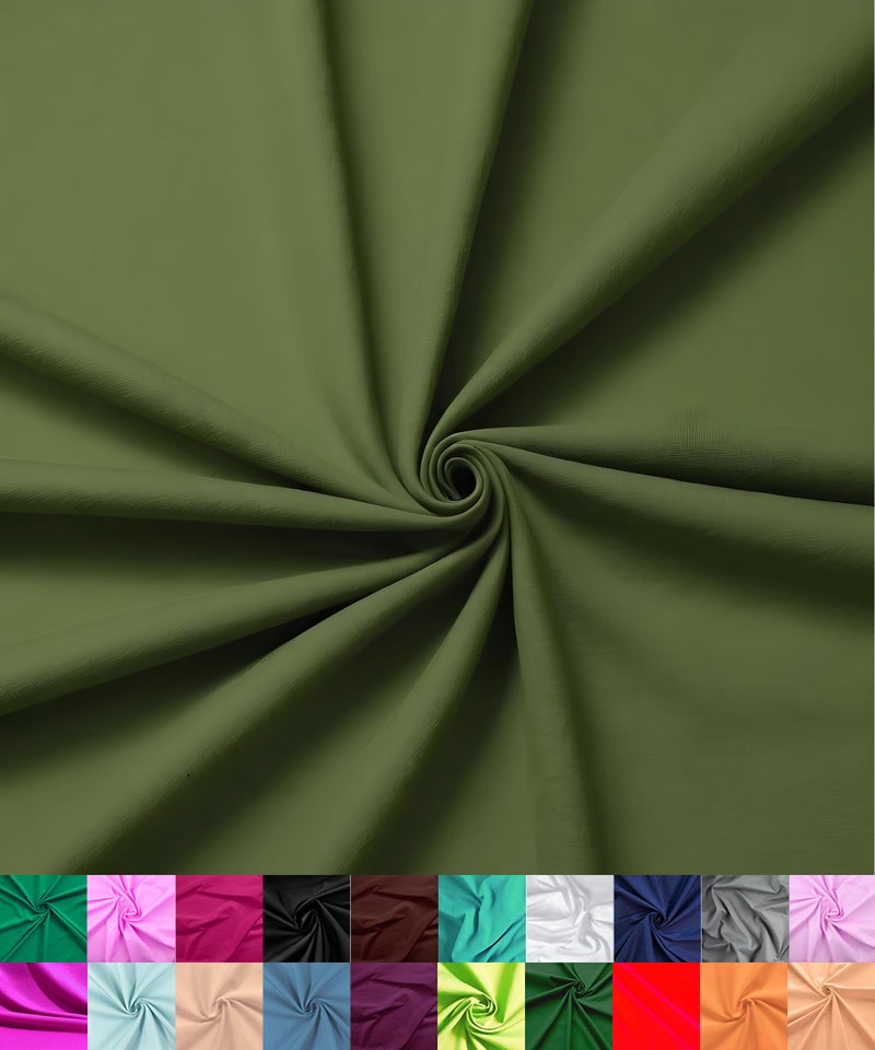 Barcelonetta Poly Cotton Fabric for Sewing Broadcloth Fabric by The Yard 60 Wide Roll Lightweight Breathable Lining Home Textile Skirts Tote Bags Olive 2 Yard