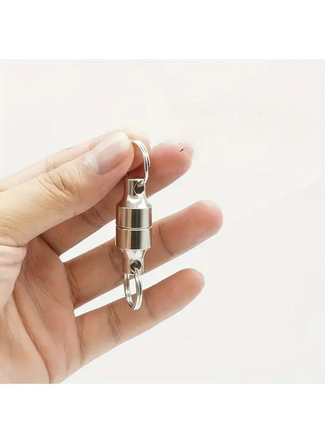 قطعتان سلسلة مفاتيح خطافية مغناطيسية متينة بسعة 5 كيلوجرام (11 رطلاً) باللون الفضي - Image 4