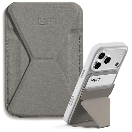 MOFT Magnetic Wallet Stand Compatible with iPhone 171615141312 Series Angle Adjustment Magsafe Compatible MOVAS Phone StandTaupe - Image 1