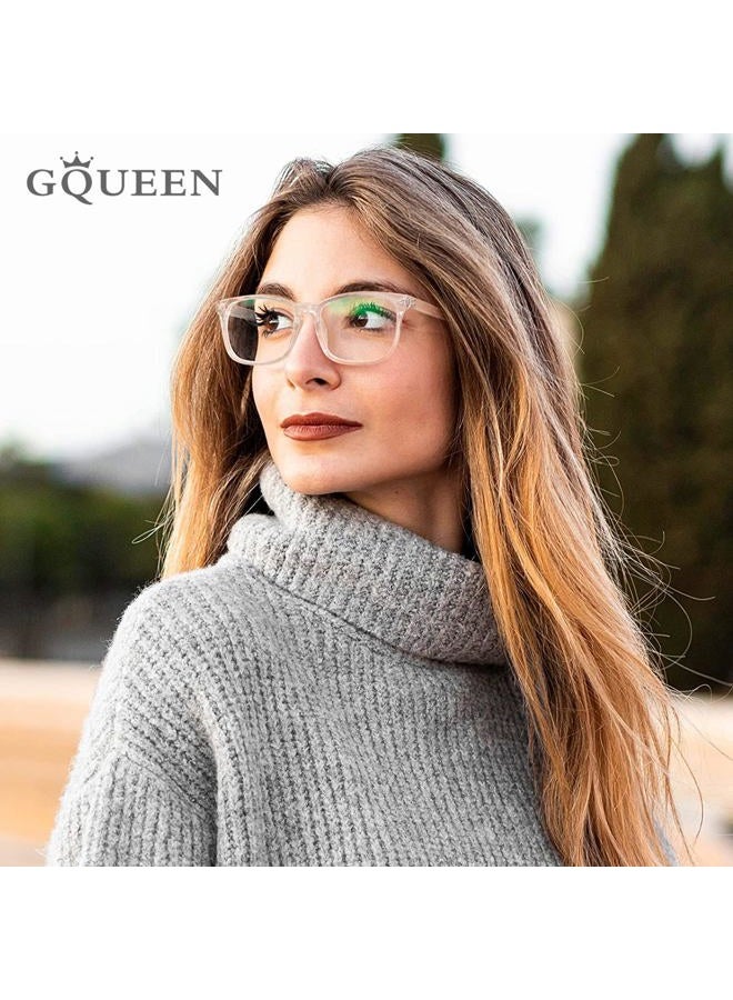 GQUEEN Fashion Glasses Non Prescription Fake Glasses for Women Men Clear Lens Square Transparent, 201582 - Image 3
