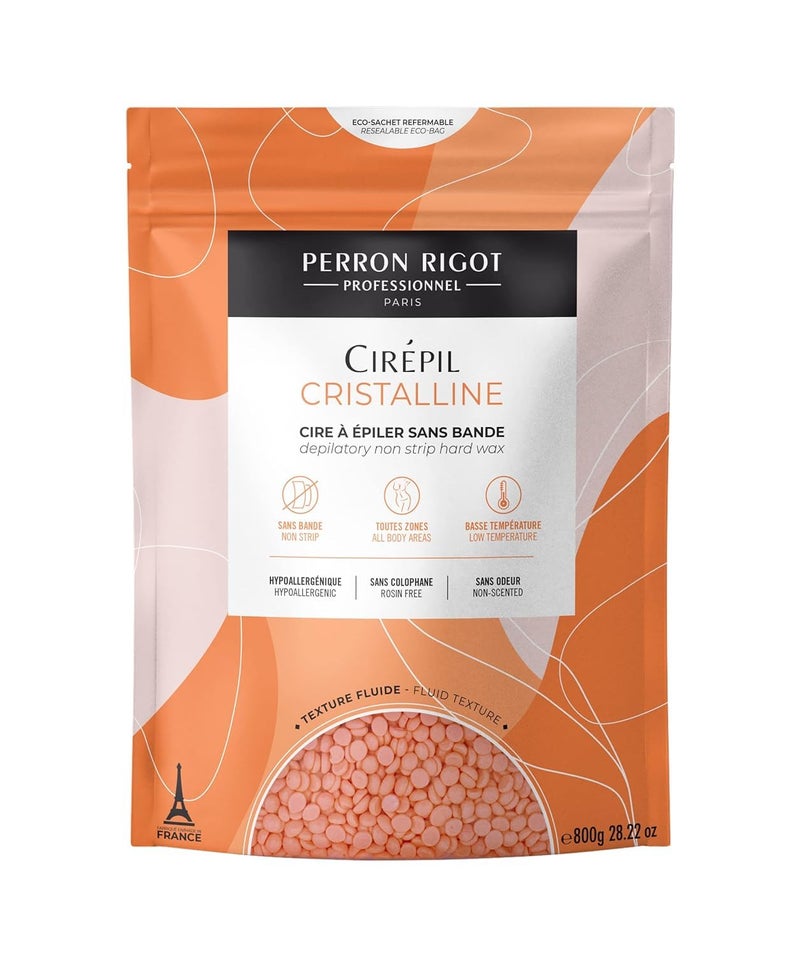 Cirepil - Cristalline - 800g / 28.22 oz Hard Wax Beads Bag - Unscented & Rosin-Free, Micro-Crystalline Formula for Highly Sensitive Skin - Clear Gel Stripless Hair Removal for Face & Body, Low-Temp - Image 1