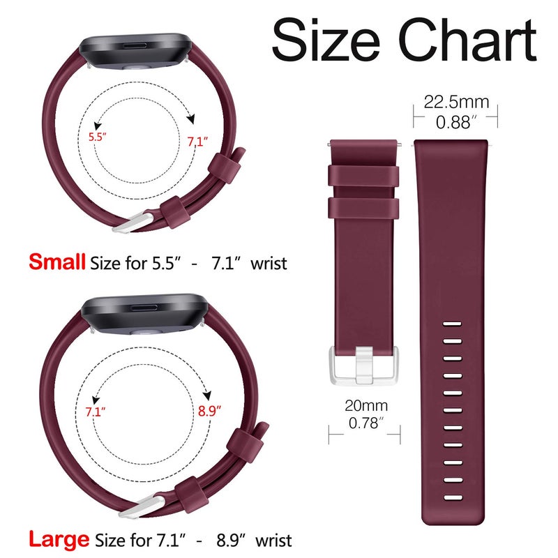 Mugust 8 Pack Sport Bands Compatible with Fitbit Versa 2, Classic Soft Silicone Replacement Wristbands Straps for Fitbit Versa 2 Smart Watch Women Men (8 Pack A, Small) - Image 2