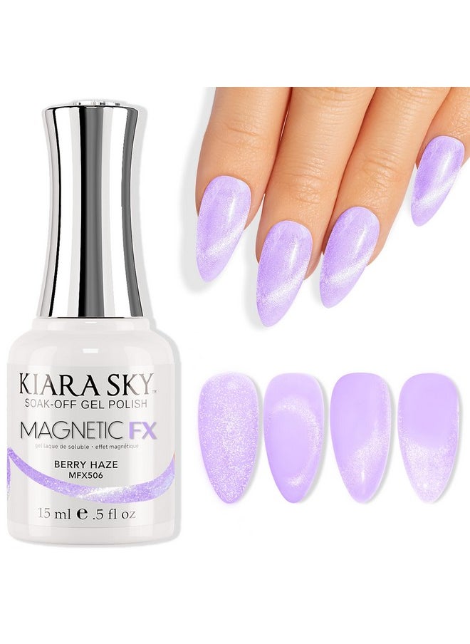 KIARA SKY - Soak Off Gel Polish | Magnetic Cat Eye Effect | Long-Lasting And Lightweight Soak Off Gel Polish | Uv Led Magneticfx 0.5 Fl Oz, Berry Haze - Image 1