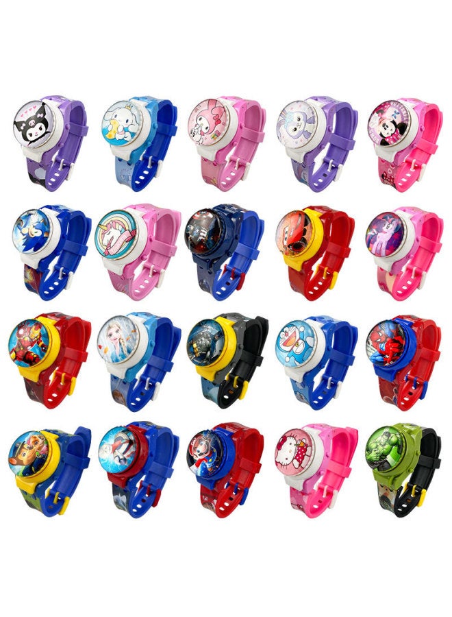 Exquisite Cartoon Sanrio Rotating Glass Cover Flip Top Watch Rotatable Decompression Children's Electronic Watch-Color:Blue Dog - Image 5