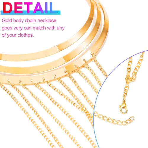 Nicute Body Chain Necklace Gold Shoulder Chains Body Chain Jewelry for Women - Image 4