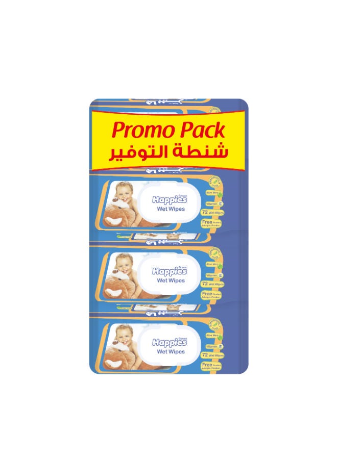 Happies Promo Pack - 72 Wet Wipes Set of 4