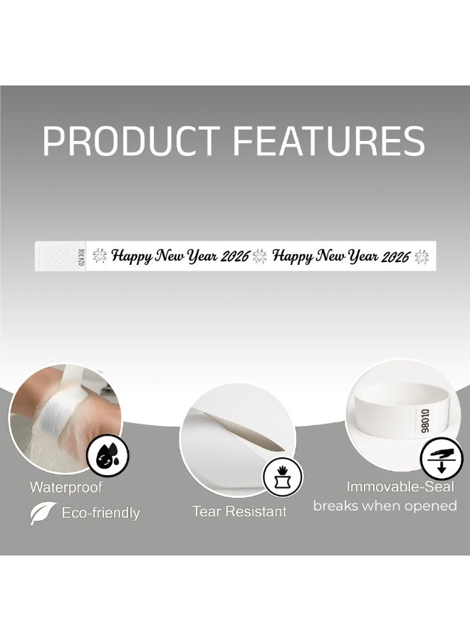 برينت شوب فور مي أساور المعصم الورقية للعام الجديد - أساور المعصم للمناسبات وحفلات رأس السنة الجديدة والاحتفالات - أساور معصم تايفك الآمنة للتحكم في الحشود وإدارة الدخول - Image 4