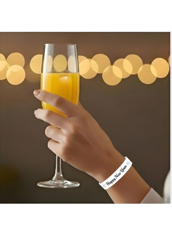 برينت شوب فور مي أساور المعصم الورقية للعام الجديد - أساور المعصم للمناسبات وحفلات رأس السنة الجديدة والاحتفالات - أساور معصم تايفك الآمنة للتحكم في الحشود وإدارة الدخول - Image 2