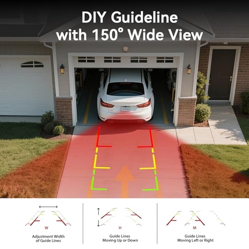 FEISIKE Backup Camera with IR Night Vision, 7 Inch 1080P HD Wired Rear View Camera, Plug-Play, DIY Guide Lines, 150° Wide Angle, Back up Camera Systems for Truck Cars Pickups SUV Van - Image 4