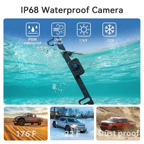 FEISIKE Backup Camera with IR Night Vision, 7 Inch 1080P HD Wired Rear View Camera, Plug-Play, DIY Guide Lines, 150° Wide Angle, Back up Camera Systems for Truck Cars Pickups SUV Van - Image 5