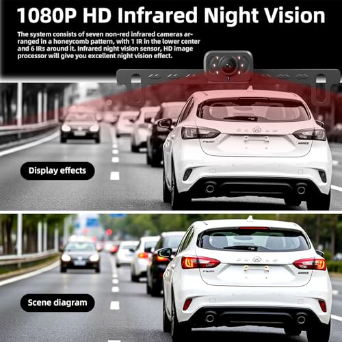 FEISIKE Backup Camera with IR Night Vision, 7 Inch 1080P HD Wired Rear View Camera, Plug-Play, DIY Guide Lines, 150° Wide Angle, Back up Camera Systems for Truck Cars Pickups SUV Van - Image 3