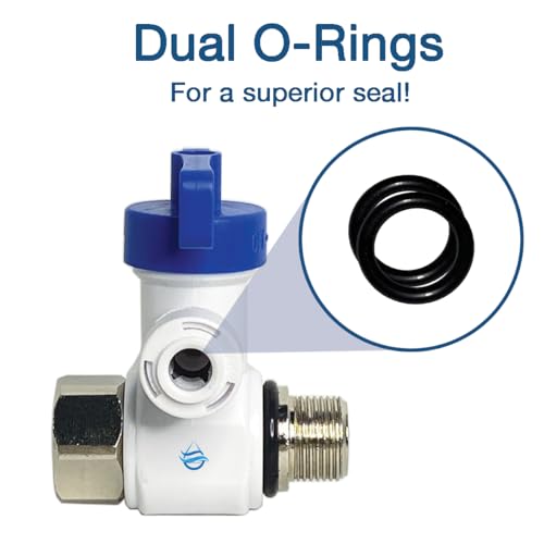Filtration Warehouse FW Speed Fit 3/8 x 3/8 x 1/4 or 3/8 Inch DUAL O-Ring Stainless Steel Angle Stop Adapter Valve, US Company! Push to Connect Plumbing Fitting, with Clip, Compare to ASVPP1LF or ASVPP2LF (1/4" One-Pack) - Image 2